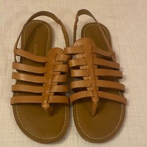 FRANCO SARATO Women's Brown Strappy Sandals